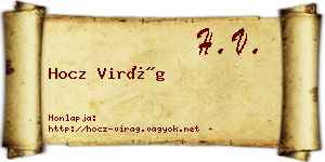 Hocz Virág névjegykártya