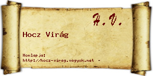 Hocz Virág névjegykártya